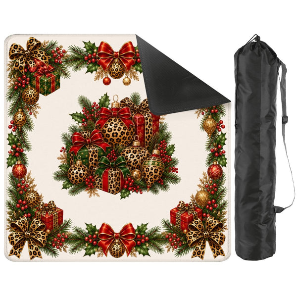 The Leopard Mahjong Christmas Mahjong Mat - Splash Of Mahj And Color Co.