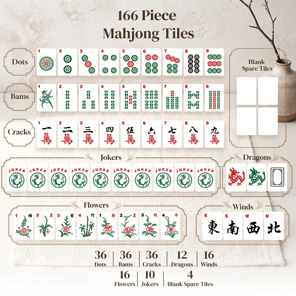 Aquamarine 4Layer American Mahjong Tiles  Blue  Green With Carry Case