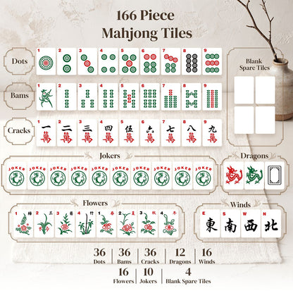 Aquamarine 4Layer American Mahjong Tiles  Blue  Green With Carry Case