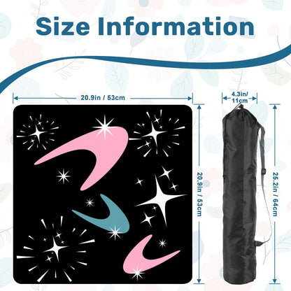 Sky Rockets In Flight Modern Black Mini Mahjong Mat - Splash of Color Co.