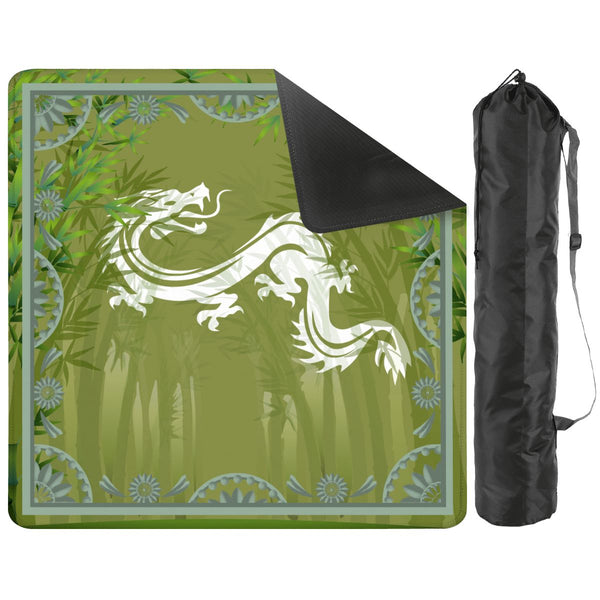 Eye Of The Dragon Bamboo Pattern Green Mahjong Mat - Splash of Color Co.