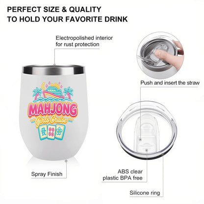 Mahjong Girls Cruise Egg - Shaped Tumbler - Splash of Color Co.