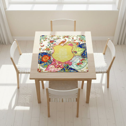 Asian Chinoiserie Tobacco Leaf Mahjong Mat - Splash of Color Co.