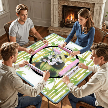 Lucky Bamboo Panda Bear Mahjong Mat - Splash of Color Co.