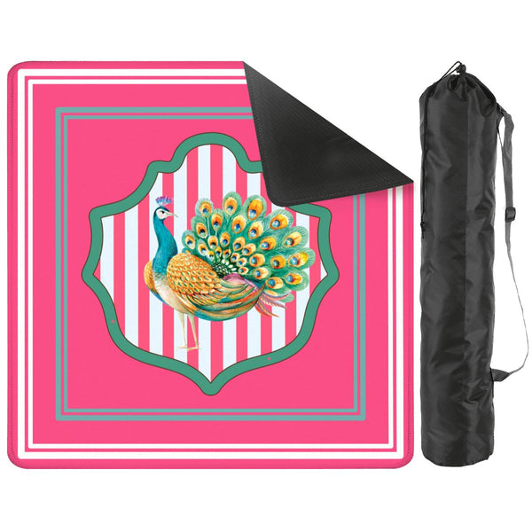 Pretty As A Peacock Hot Pink Mahjong Mat - Splash of Color Co.
