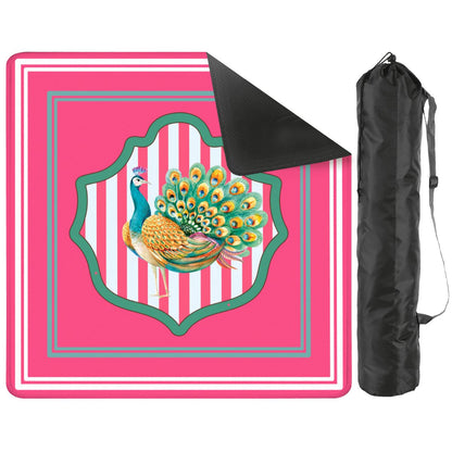 Pretty As A Peacock Hot Pink Mahjong Mat - Splash of Color Co.