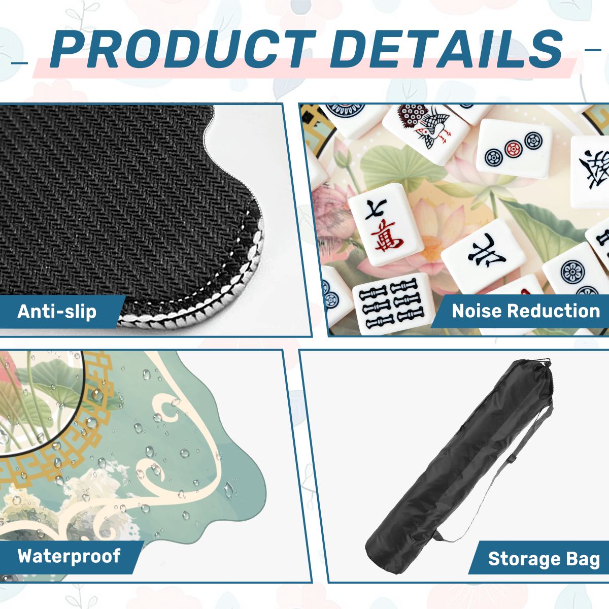 Lilly On The Lanai Scalloped Mahjong Mat - Splash of Color Co.