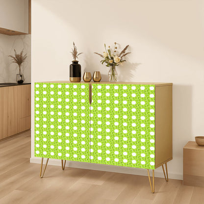 Limoncello Vintage Cane Mahjong Accessories Storage Cabinet - Splash Of Mahj And Color Co.