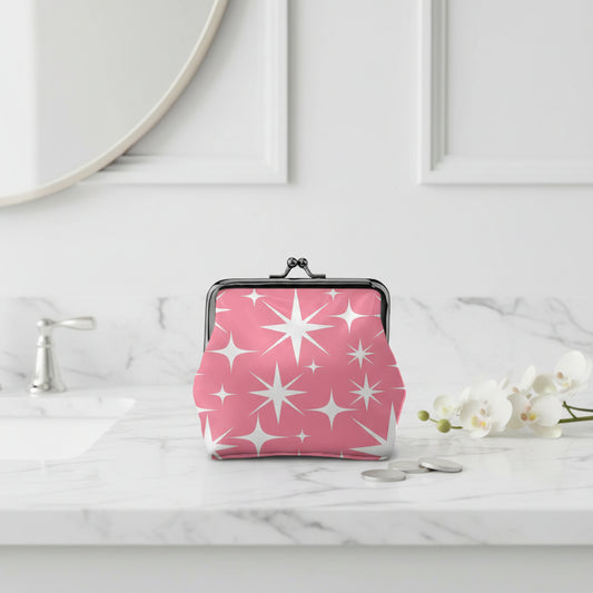 Cosmic Bubblegum Vintage Women's Leather Kiss Lock Coin Purse - Splash of Color Co.