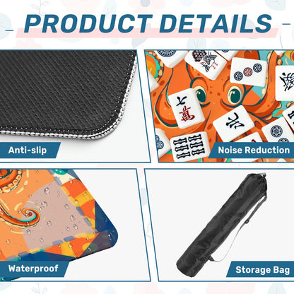 Octovibe Blue Lagoon Summer Beach Wave Octopus Mahjong Mat - Splash of Color Co.