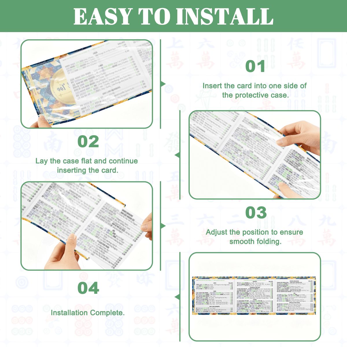 Mazel Tov Jewish Gold Gilded 4 Mahjong Card Holder with Line Finder - Splash of Color Co.