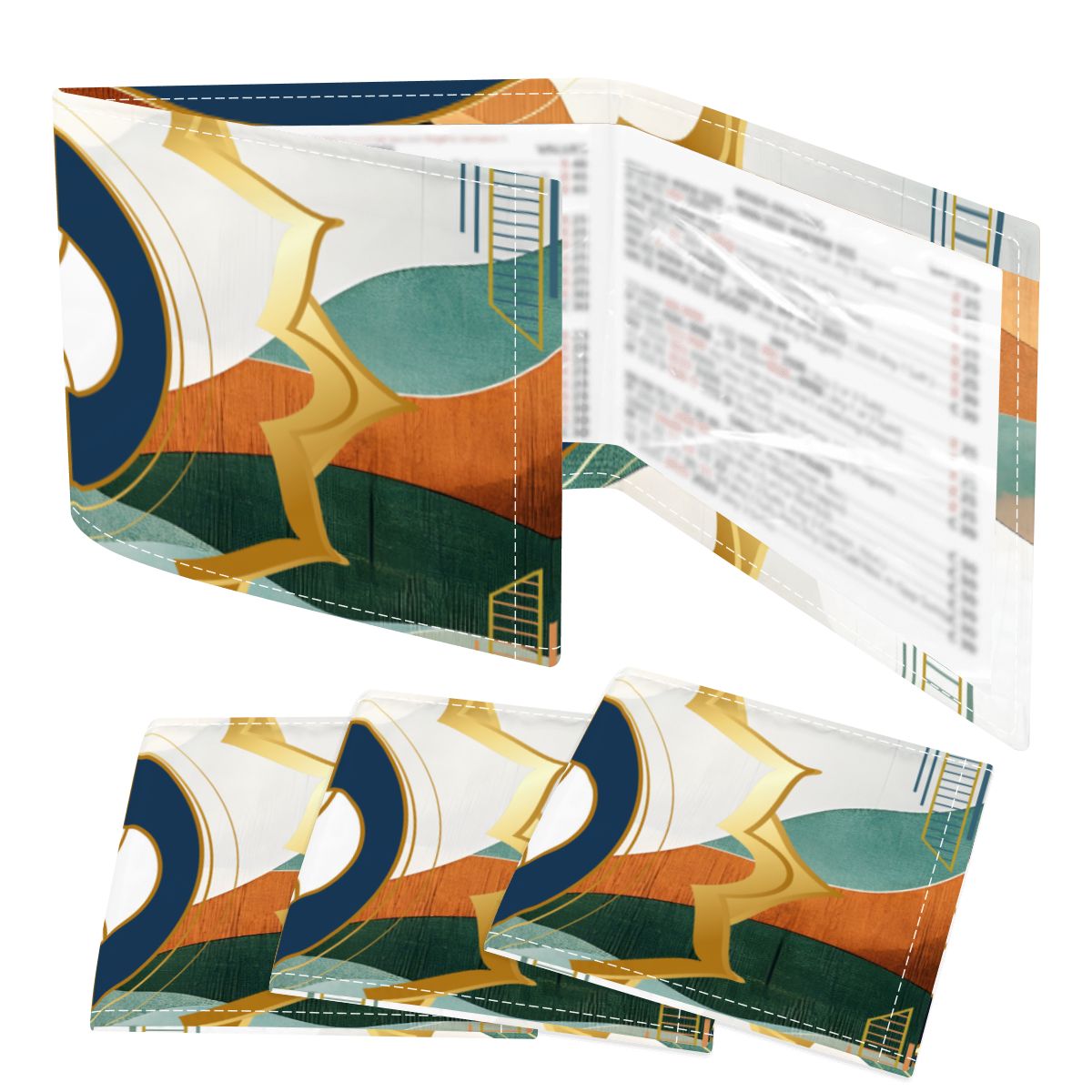 Art Deco Gilded Marbled Design 4 Mahjong Card Holder with Line Finder - Splash of Color Co.