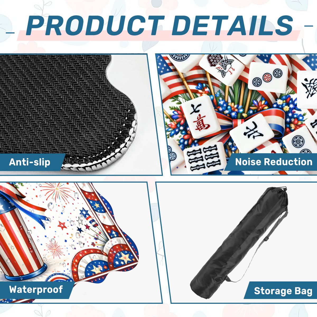 All American Pie USA Patriotic Scalloped Mahjong - Splash of Color Co.