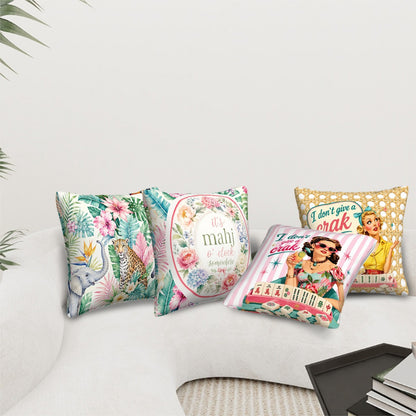 Mahjong Pillow Covers, Funny Mahj, Floral Preppy Designs For Mahj Studios Or Mahjong Room