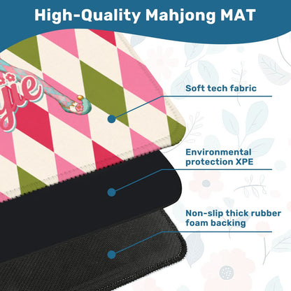 Mahjie The Mascot Harlequin Designed Whimsical Mahjong Mat