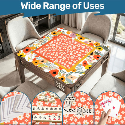 Modern Daisy Preppy Sunshine Scalloped Mahjong Mat - Splash of Color Co.