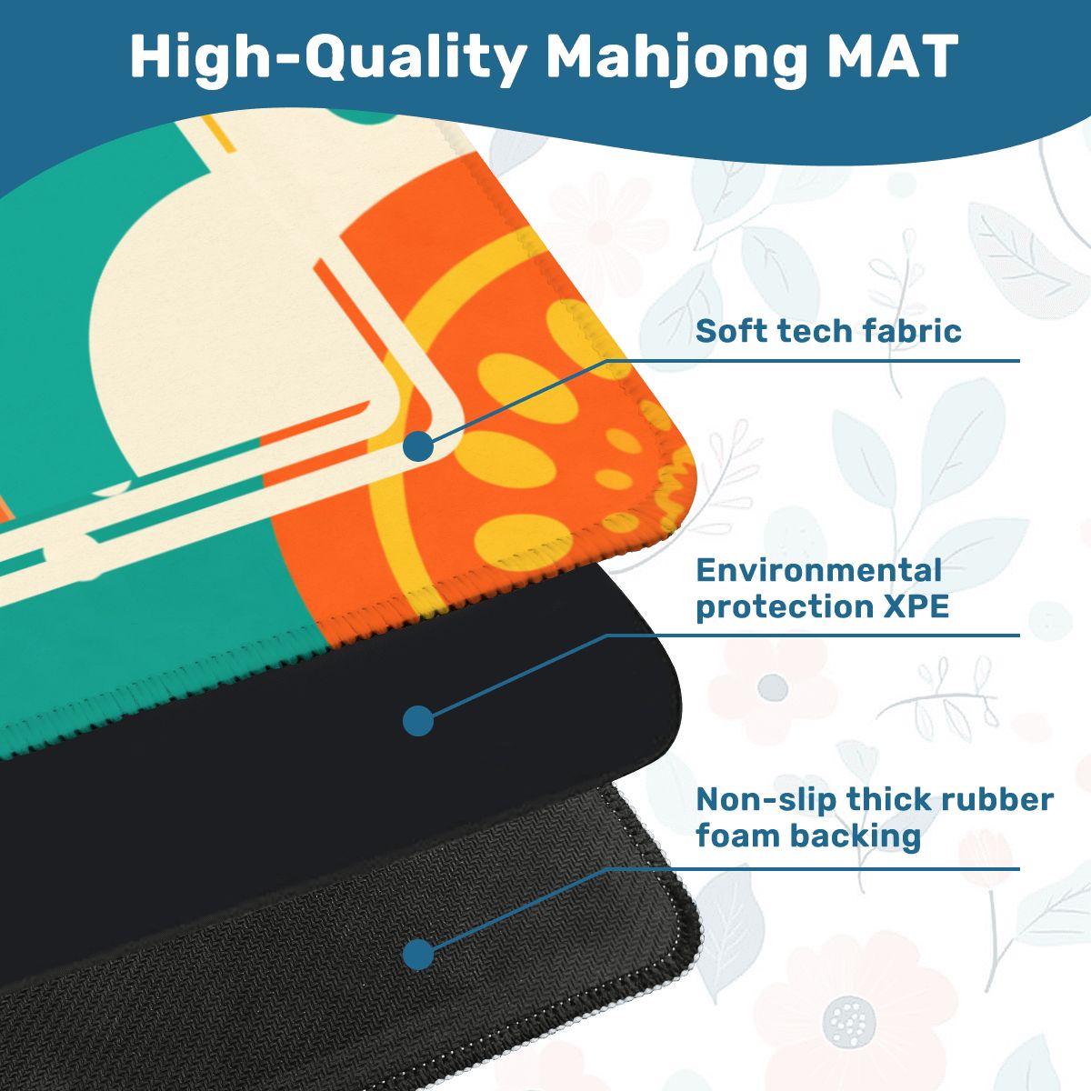 The Modern GeoFlare Mahjong Game Mat, Orange Burst - Splash of Color Co.