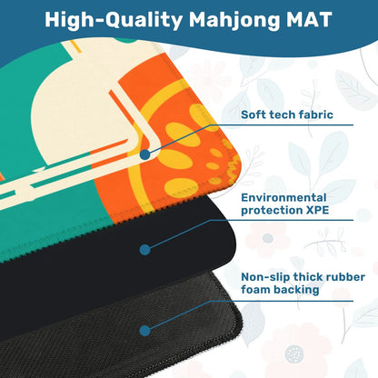 The Modern GeoFlare Mahjong Game Mat, Orange Burst - Splash of Color Co.
