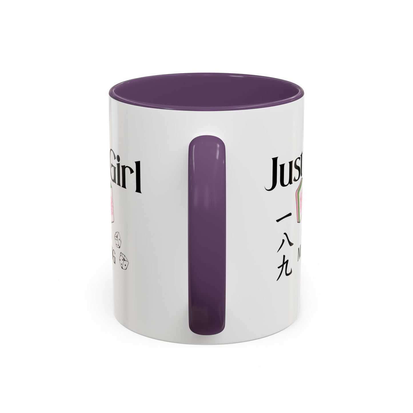 Mahjong Mug - "Just A Girl Who Loves Mahjong" Accent Coffee Mug - Splash of Color Co.