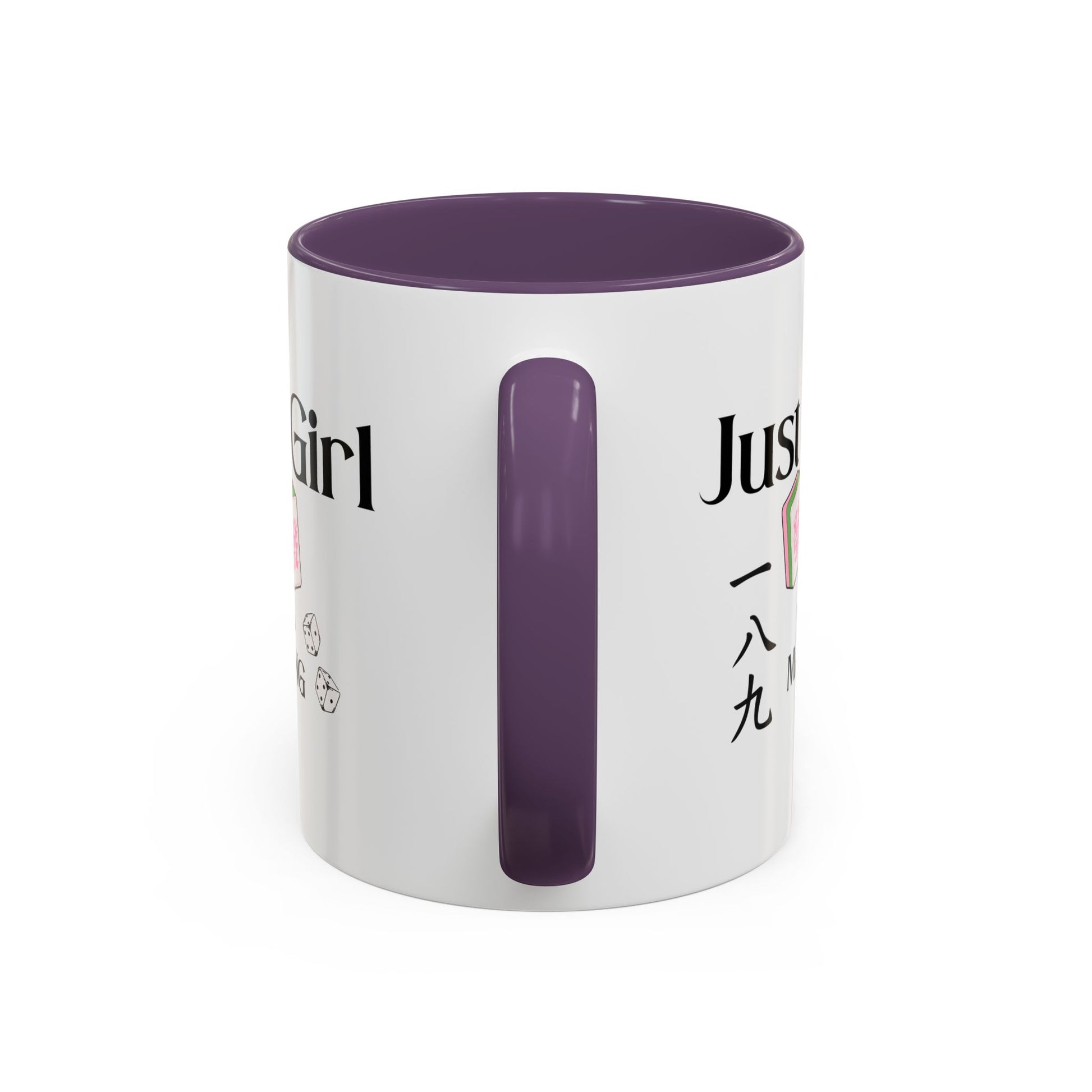 Mahjong Mug - "Just A Girl Who Loves Mahjong" Accent Coffee Mug - Splash of Color Co.