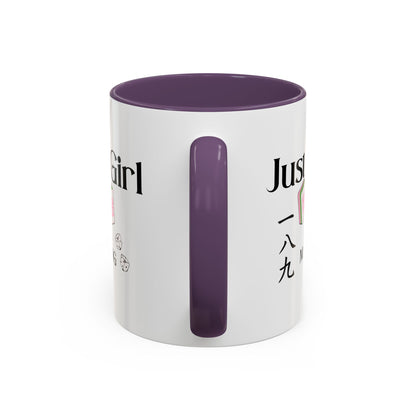 Mahjong Mug - "Just A Girl Who Loves Mahjong" Accent Coffee Mug - Splash of Color Co.