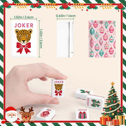 Shiny And Brite Mahjong Christmas Engraved Tiles And Carry Case - Splash Of Mahj And Color Co.
