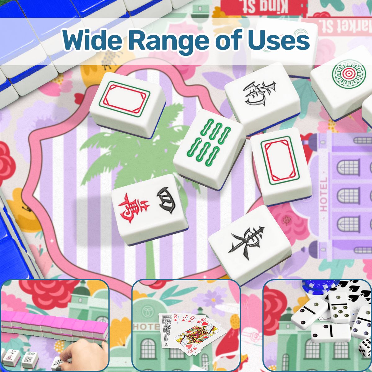 Charleston South Carolina Mahjong Floral Preppy Mahjong Mat - Splash of Color Co.