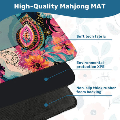 Boho Floral Infusion Bejeweled Edition 2 Mahjong Mat - Splash Of Mahj And Color Co.