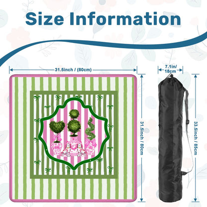 Preppy Staffordshire Chinoiserie Green And Pink Mahjong Mat - Splash of Color Co.
