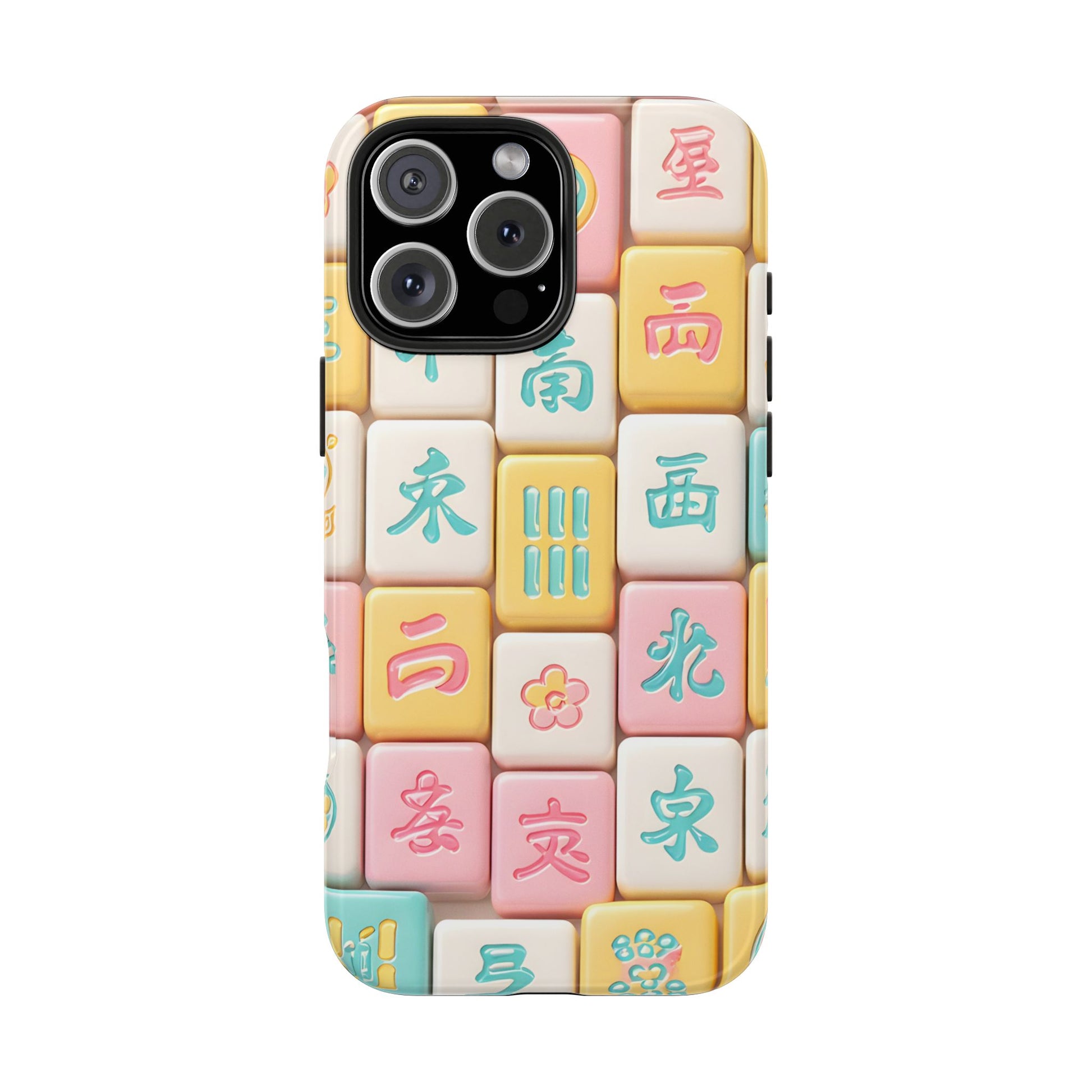 Pastel Mahjong Tile Phone Case | Cute Asian Game Pattern, Durable Protective Case - Splash of Color Co.