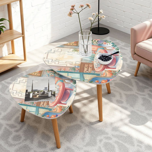 Mahjong Garden Tea Room Modern Nesting Tables - Splash of Color Co.