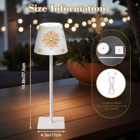 Mother Of Pearl Brooch Elegance LED Cordless Table Lamp