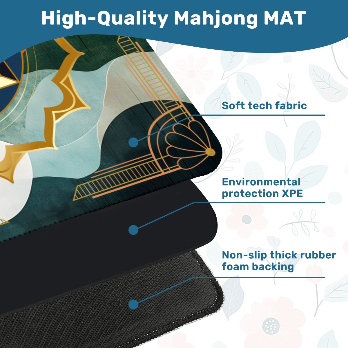 Art Deco Designed Mahjong Mat, The Speakeasy Collection - Splash of Color Co.