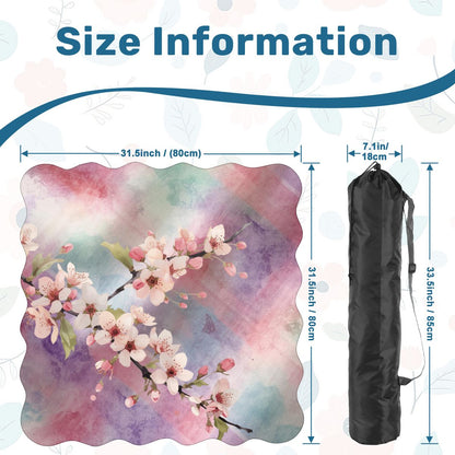 Blossoms In Bloom Dainty Watercolor Plaid Scalloped Mahjong Mat - Splash of Color Co.