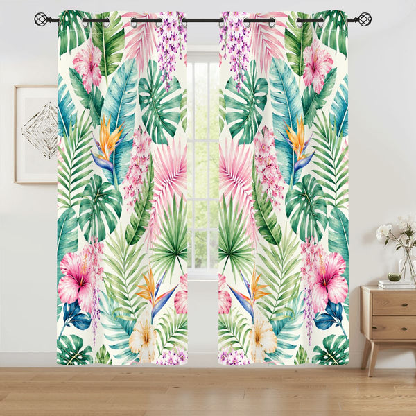 Polynesian Floral Jungle Blackout Curtains