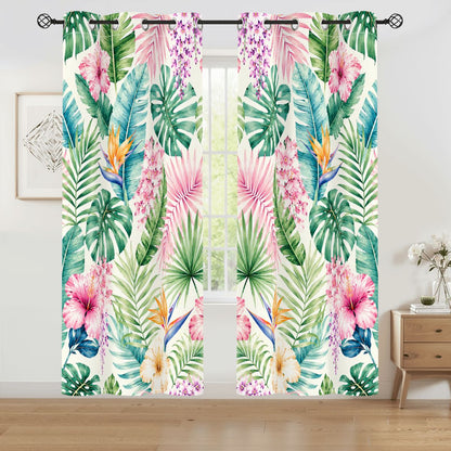Polynesian Floral Jungle Blackout Curtains