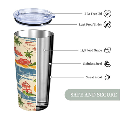 Old World Florida Style, Palm Trees, Beach Heritage Collection Stainless Steel Insulated Tumbler