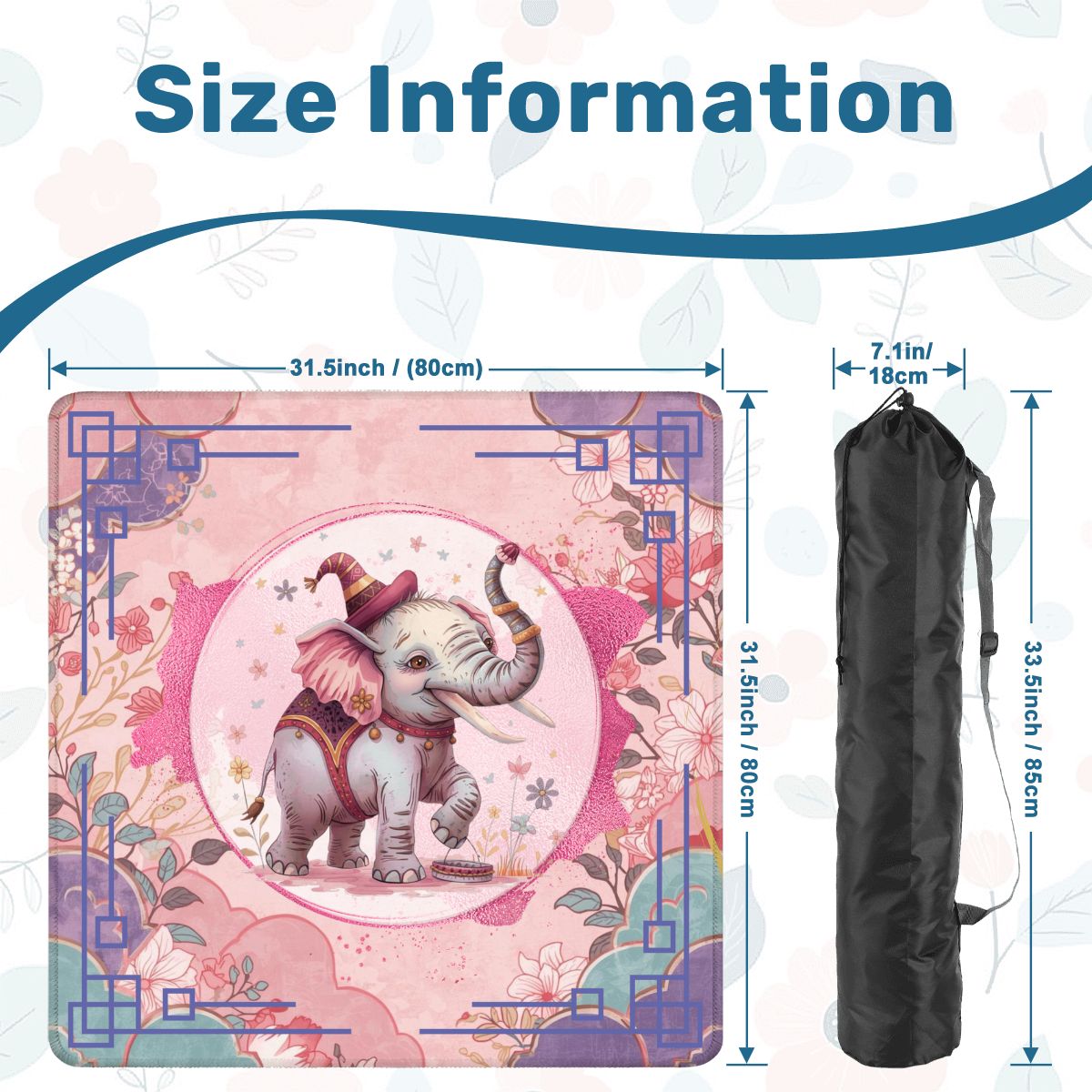 Tilley Tusk Magical Asian Garden Elephant Mahjong Mat - Splash of Color Co.