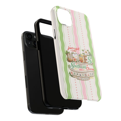 Just a Girl, Who Loves Southern Charm and Mahjong Preppy Pastel Phone Cases - Splash of Color Co.