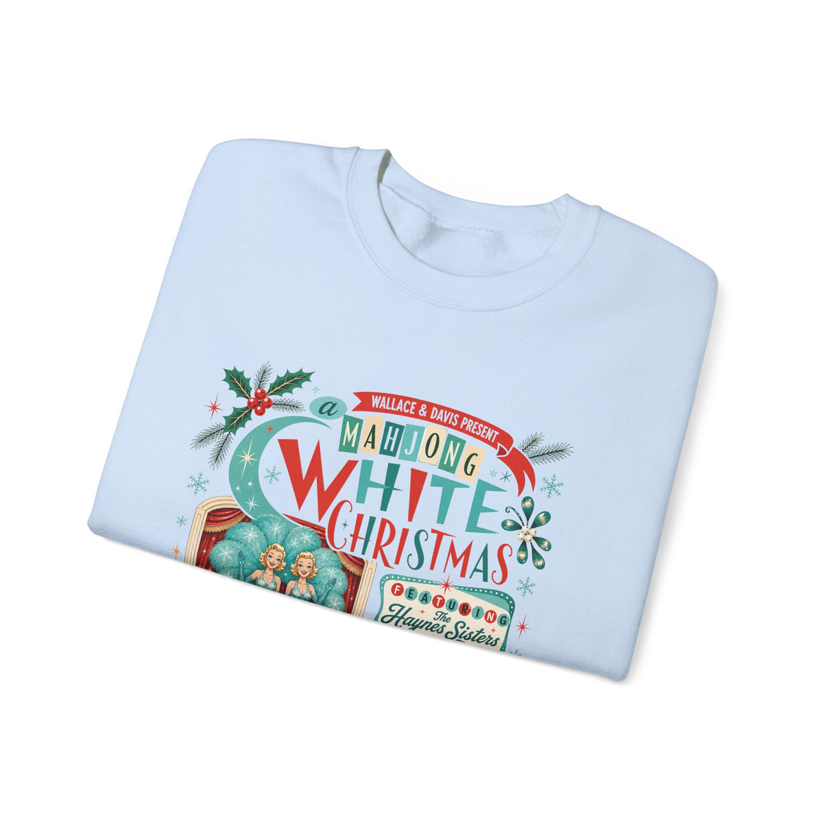 White Christmas Crewneck Vintage Holiday Mahjong Lover Sweatshirt
