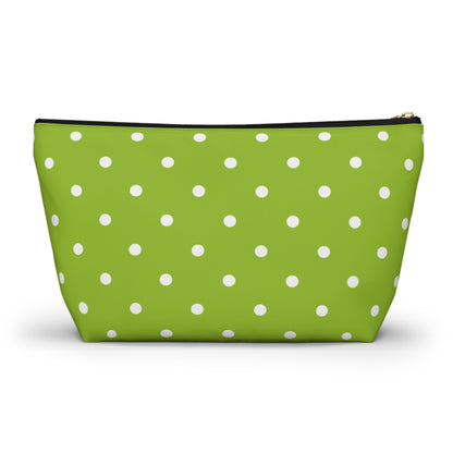 Whimsical Mahjong Tile Tote Pouch, Green Citrus Polka Dot One Bam Bird Colorful Bird Mahj Gift