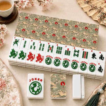 Geisha Girl Asian American Mahjong Tiles And Bag Set - Splash of Color Co.
