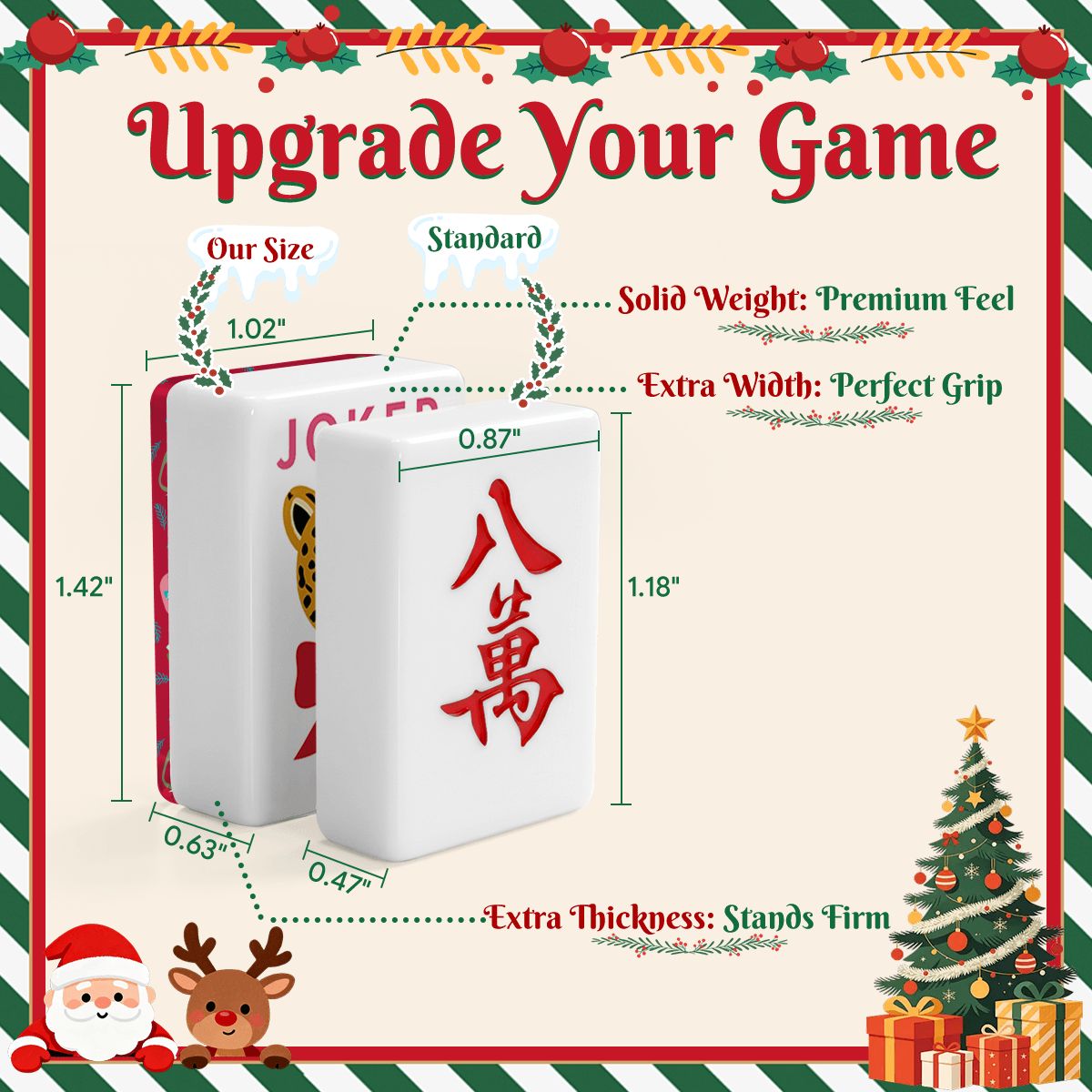 Modcentric Cocktail Hour Glam Holiday Christmas Mahjong Tiles And Carry Case