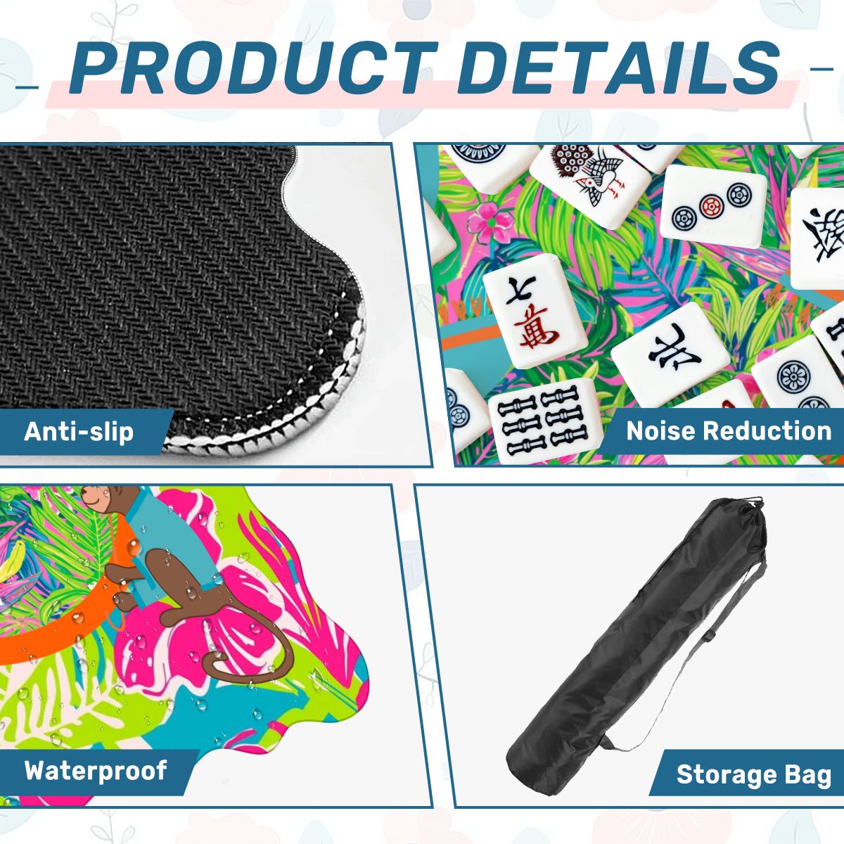 Scalloped Mahjong Mat Lime In The Coconut Monkey Mat - Splash of Color Co.