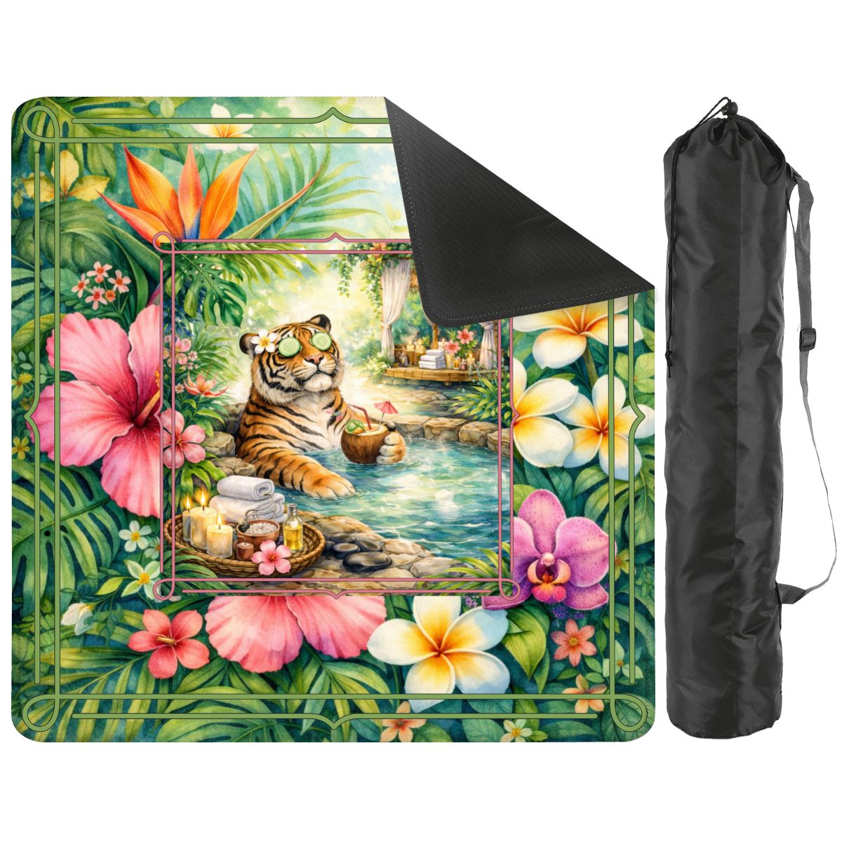 Tiger Zen Tranquility Mahjong Mat - Splash of Color Co.