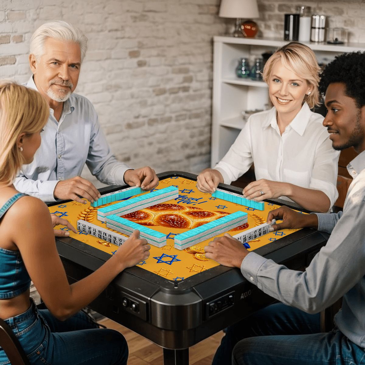 Mazel Tov Hanukkah Mahjong Mat - Splash Of Mahj And Color Co.