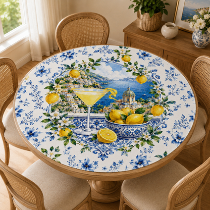 Lemondrop On The Amalfi Coast Round Mahjong Mat