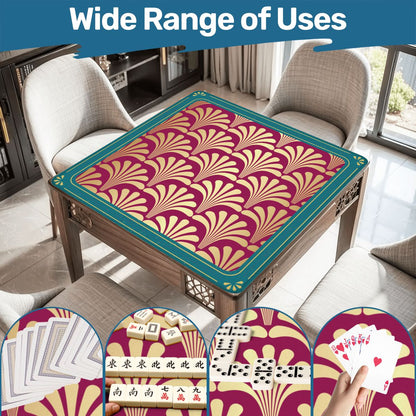 Mahjong Art Deco Burgandy, Gold Leaf Speakeasy Collection Mahj Mat - Splash of Color Co.