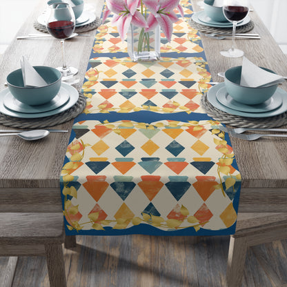 Modern Mazel Jewish Designed Table Runner — Geometric Designed Decor - Splash of Color Co.