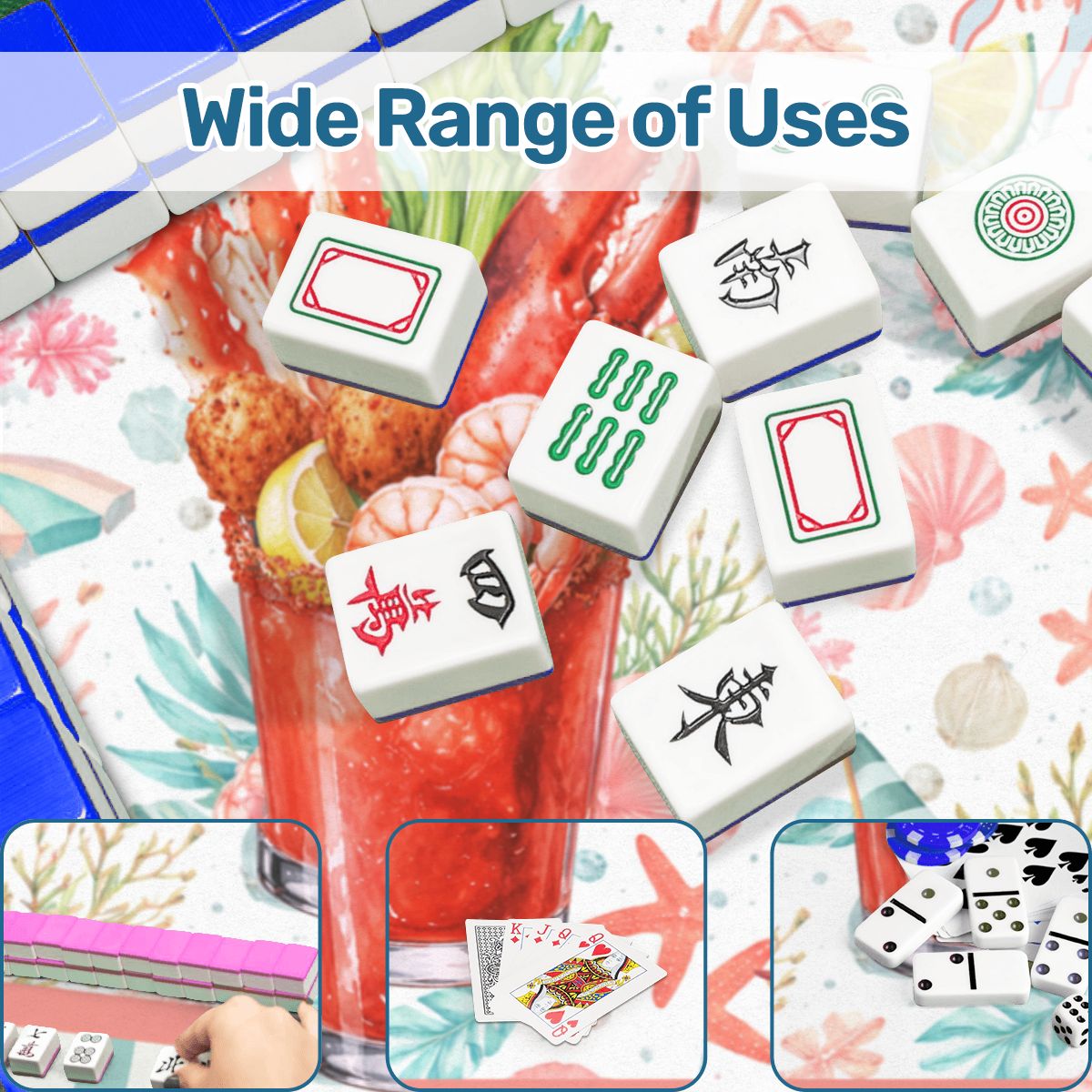The Charleston Bloody Mary Coastal Scalloped Mahjong Mat - Splash of Color Co.